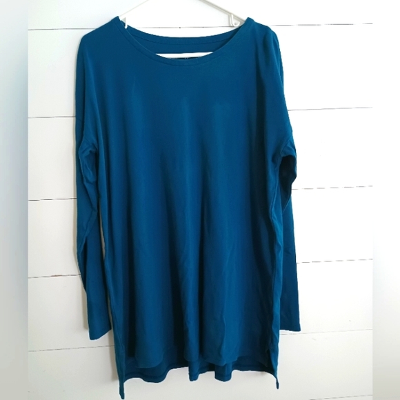 J. Jill J. Jill J.Jill J.Jill Simply Supima  tunic teal Large long sleeve - Picture 1 of 5
